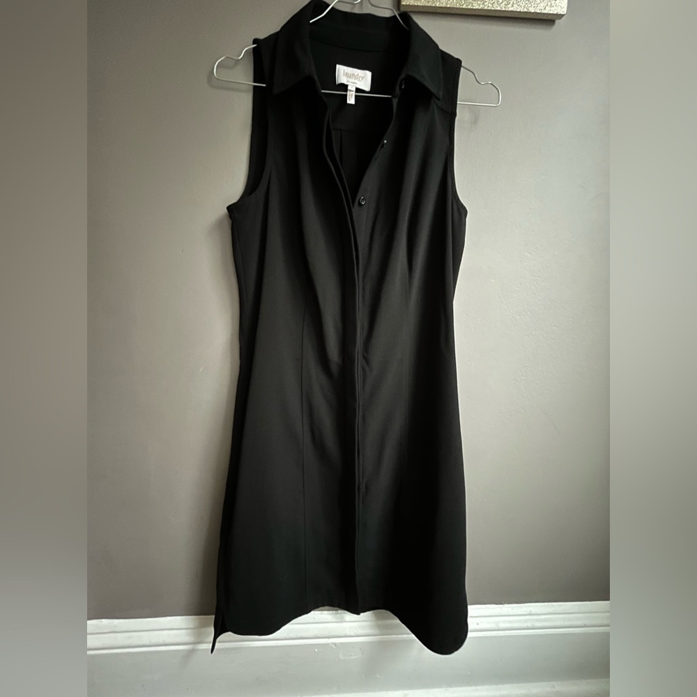 Laundry by Shelli Segal Black Sleeveless Button-Up Dress Womens 4 - Picture 3 of 9
